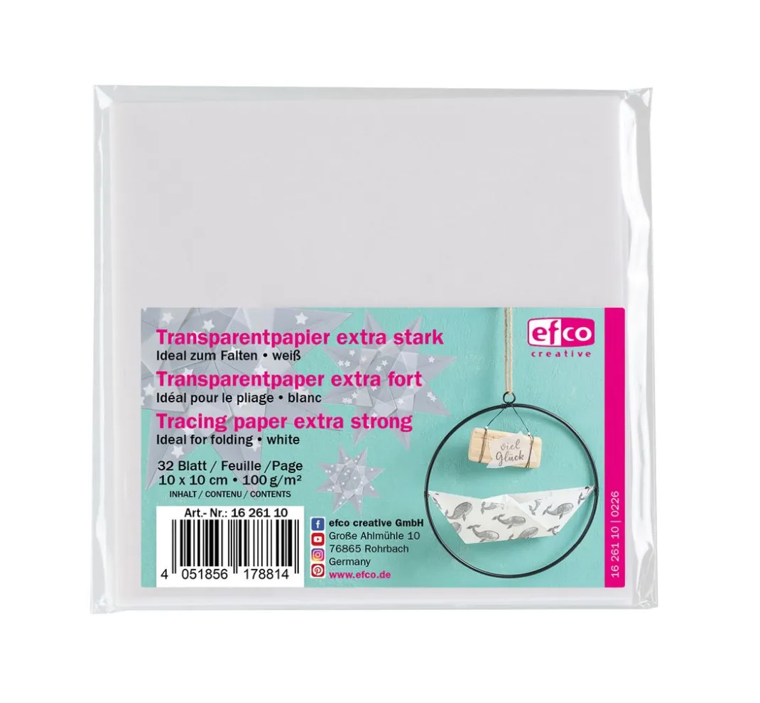 efco Falt- & Origamipapier|Origami & Papier Falten>Transparentpapier zum Falten "Extra stark"
