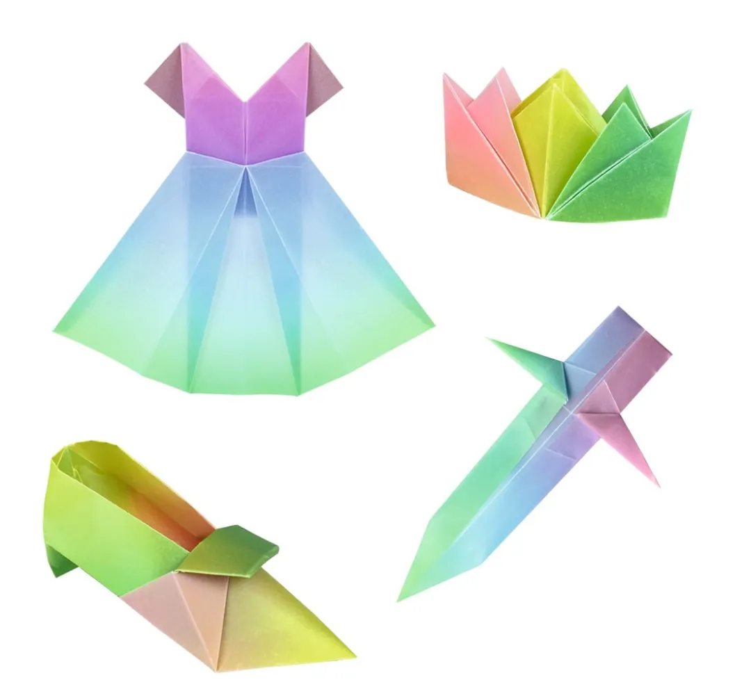 URSUS Origami & Papier Falten|Falt- & Origamipapier>Transparentpapier-Faltblätter "Regenbogen Pastell"