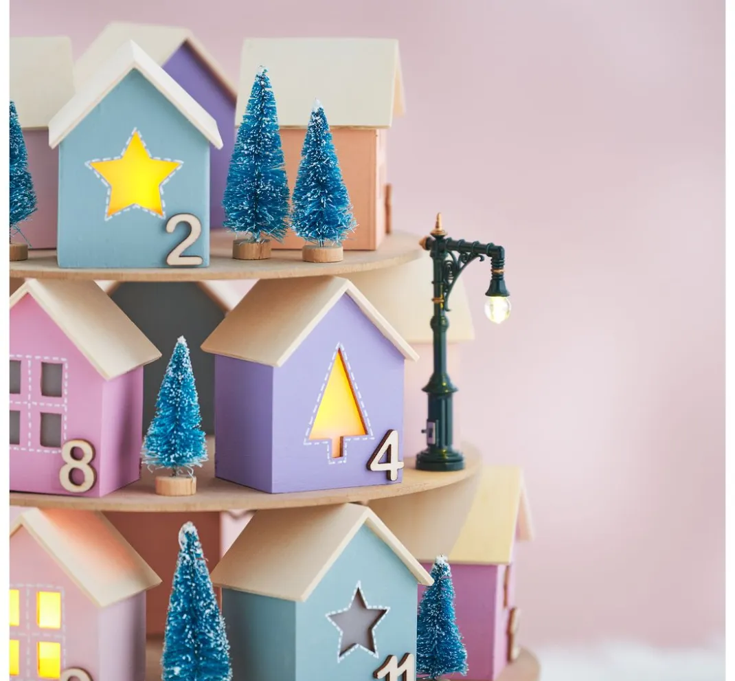 VBS Adventskalender|Holz, Mdf & Pappmaché>Adventskalender "Häuser-Pyramide"
