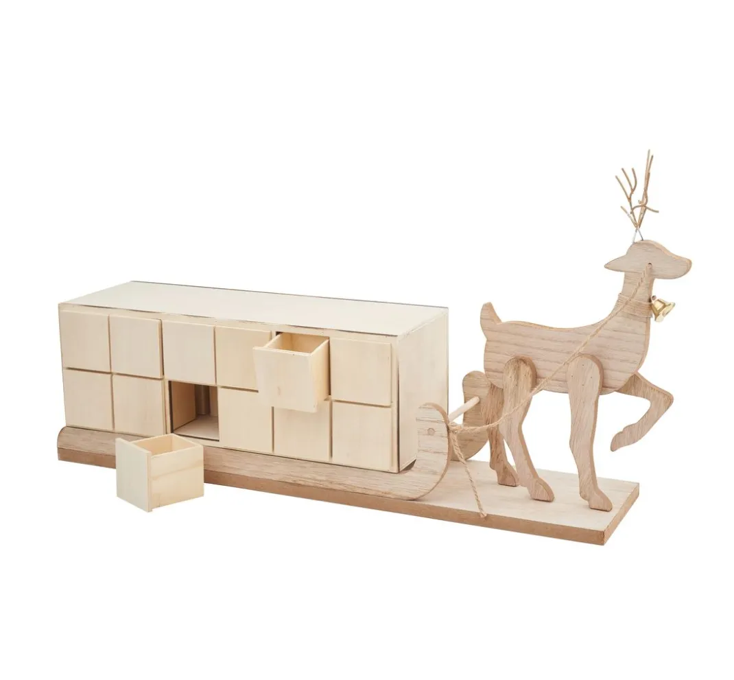 VBS Adventskalender|Serviettentechnik>Adventskalender "Rentier mit Schlitten"