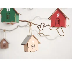 VBS Adventskalender|Anhänger>Anhänger "Häuschen", 24 Stück, Sperrholz