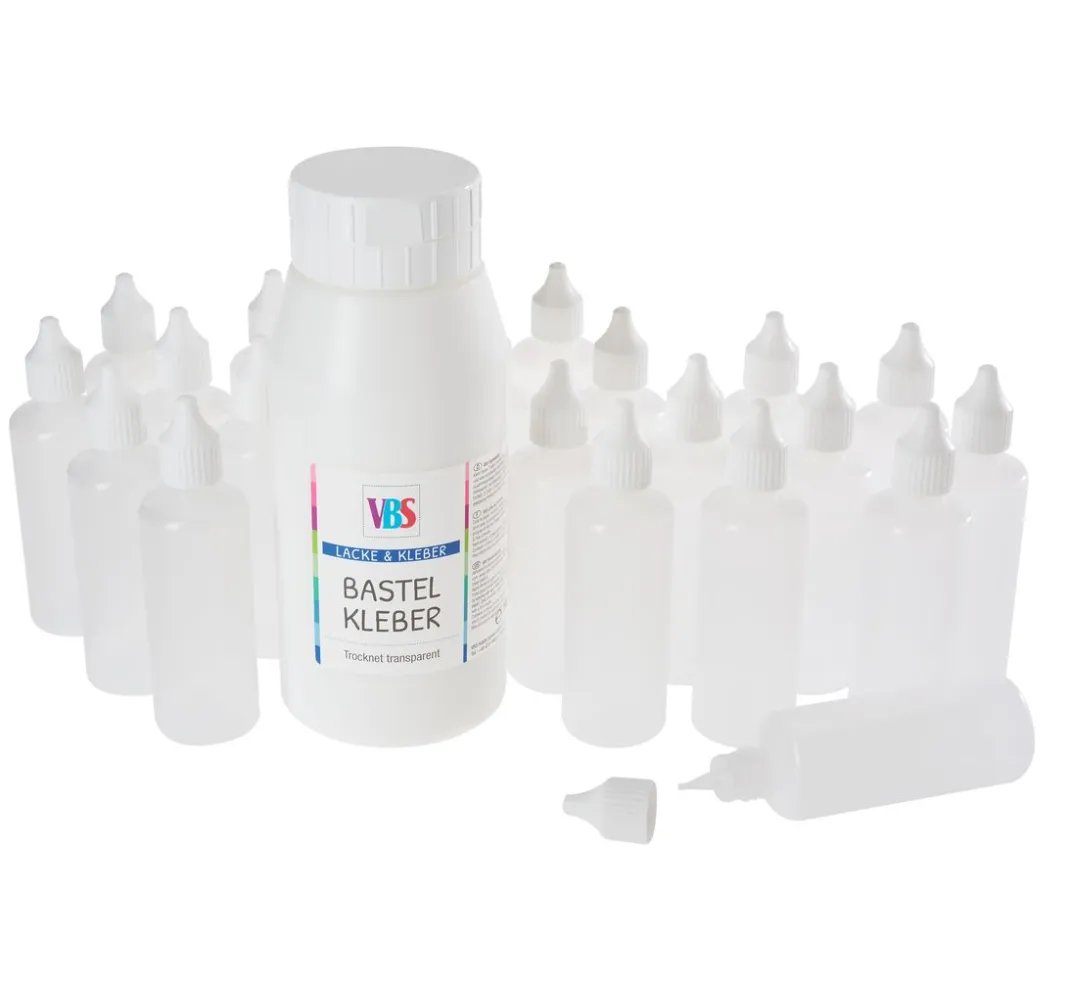 Kinder VBS XXL Kleber|Kleber>VBS Bastelkleber "Nachfüllpack", 795 g, inkl. 20 Leerflaschen