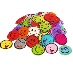 VBS XXL Textil-Design|Applikationen & Labels>VBS Bügelapplikationen "Emoticons", 120 Stück