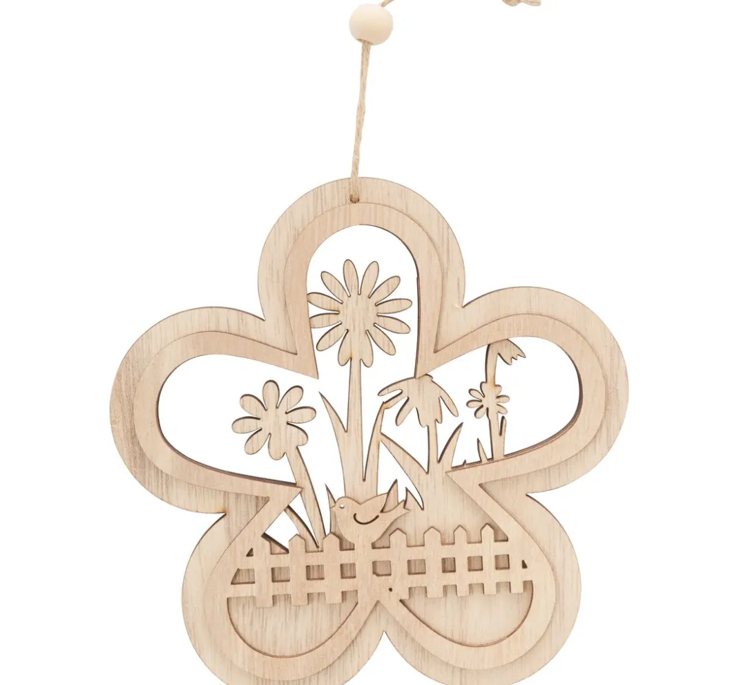 VBS Anhänger|Holz, Mdf & Pappmaché>Blumen-Anhänger / Fensterdeko "Vogel am Gartenzaun"