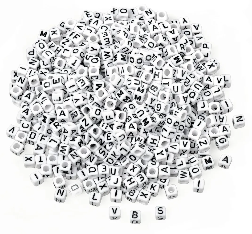 Kinder VBS XXL Perlen|Freundschaftsarmbänder>VBS Buchstabenperlen "Weiß", 175 g