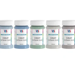 VBS Outdoorfarbe|Kreidefarbe>Chalky Outdoor Color "Basic", 5er-Set