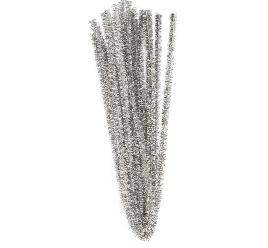 Kinder VBS Chenilledraht|Bastelzubehör>Chenilledraht "Silber", Ø 8 mm, 50 cm, 10 Stück