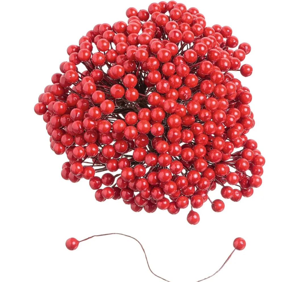 VBS XXL Gräser & Beeren>VBS Deko-Beeren am Draht "Ø 7 mm", 500 Stück
