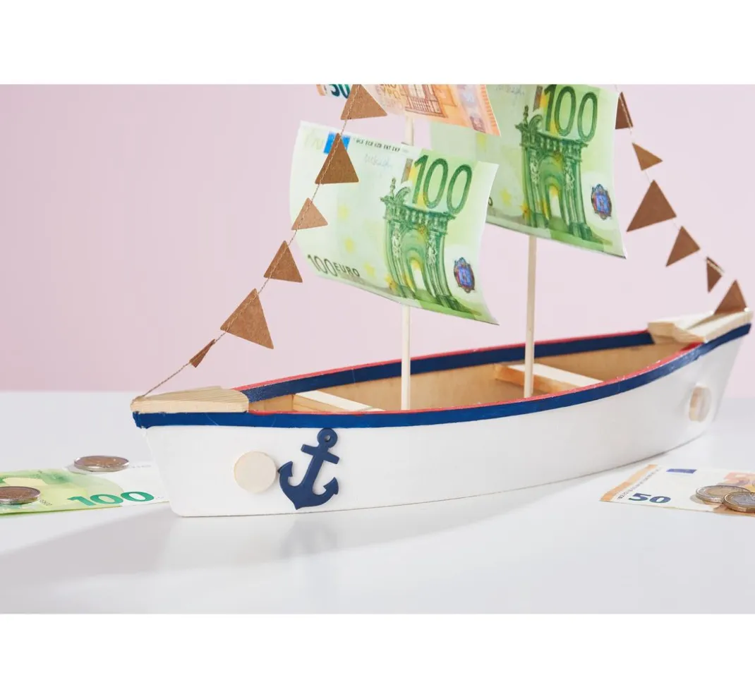 VBS Serviettentechnik|Brandmalerei>Deko-Boot "Küstennebel"
