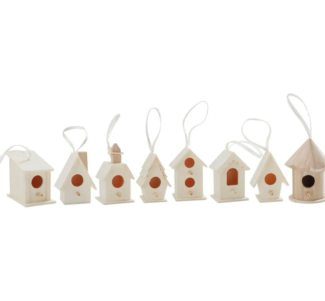 VBS Holz, Mdf & Pappmaché>Deko-Vogelhäuser "Minis", 8erSet