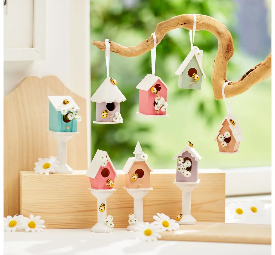 VBS Holz, Mdf & Pappmaché>Deko-Vogelhäuser "Minis", 8erSet