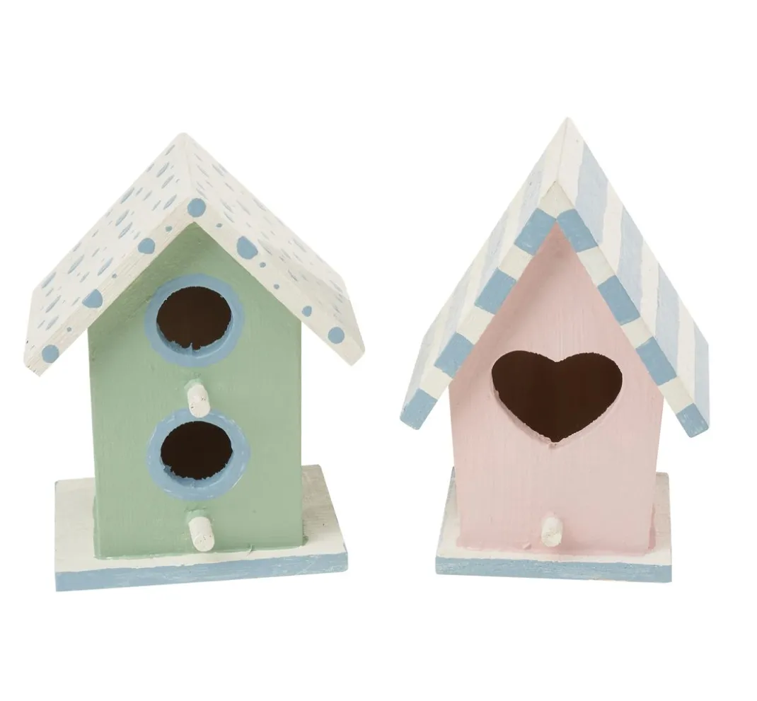 VBS Serviettentechnik|Holz, Mdf & Pappmaché>Deko-Vogelhäuser "Minis", 2er-Set