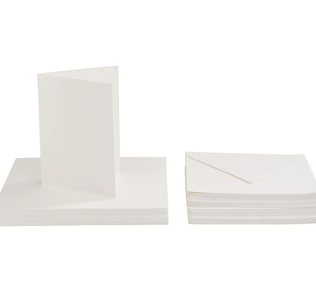 VBS XXL Kartengestaltung|Karten & Umschläge>VBS Doppelkarten mit Umschlägen "Creme", 50 Stk.
