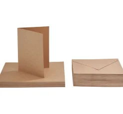 VBS XXL Kartengestaltung|Karten & Umschläge>VBS Doppelkarten mit Umschlägen "Kraftpapier", 50 Stk.