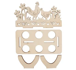 VBS Holz, Mdf & Pappmaché>Eierhalter "Hühner" für 6 Eier