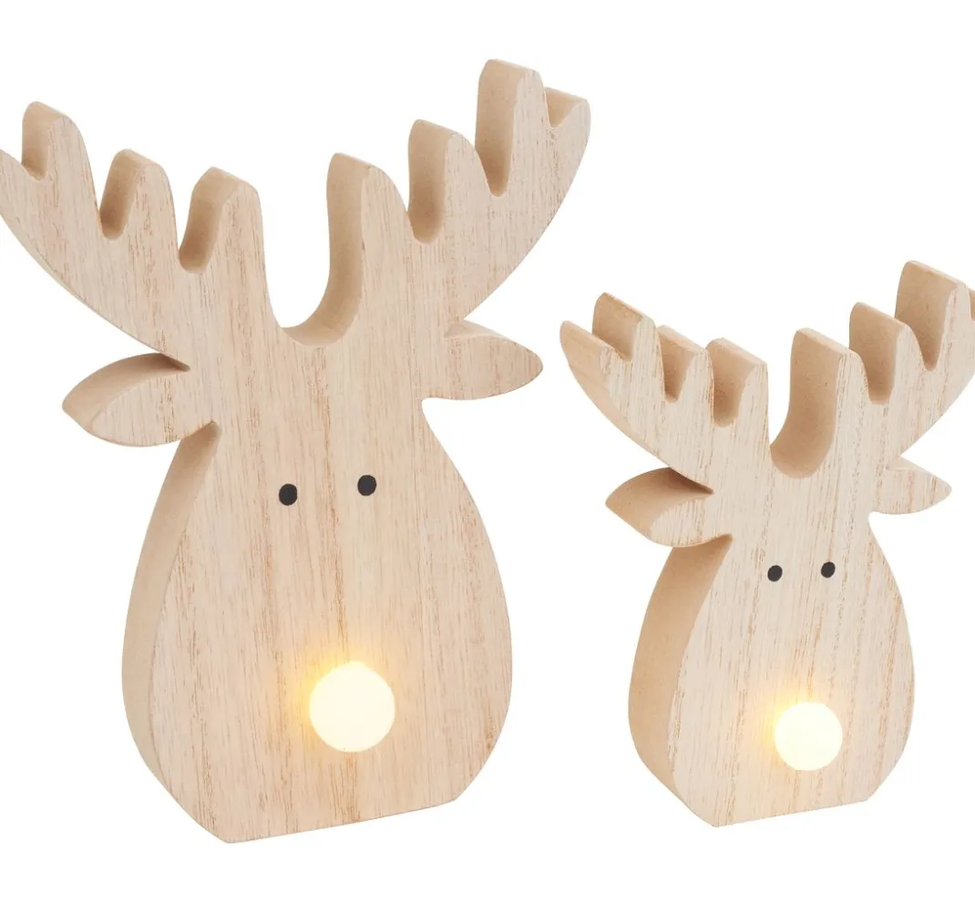 VBS Holz, Mdf & Pappmaché>Elch mit LED Nase