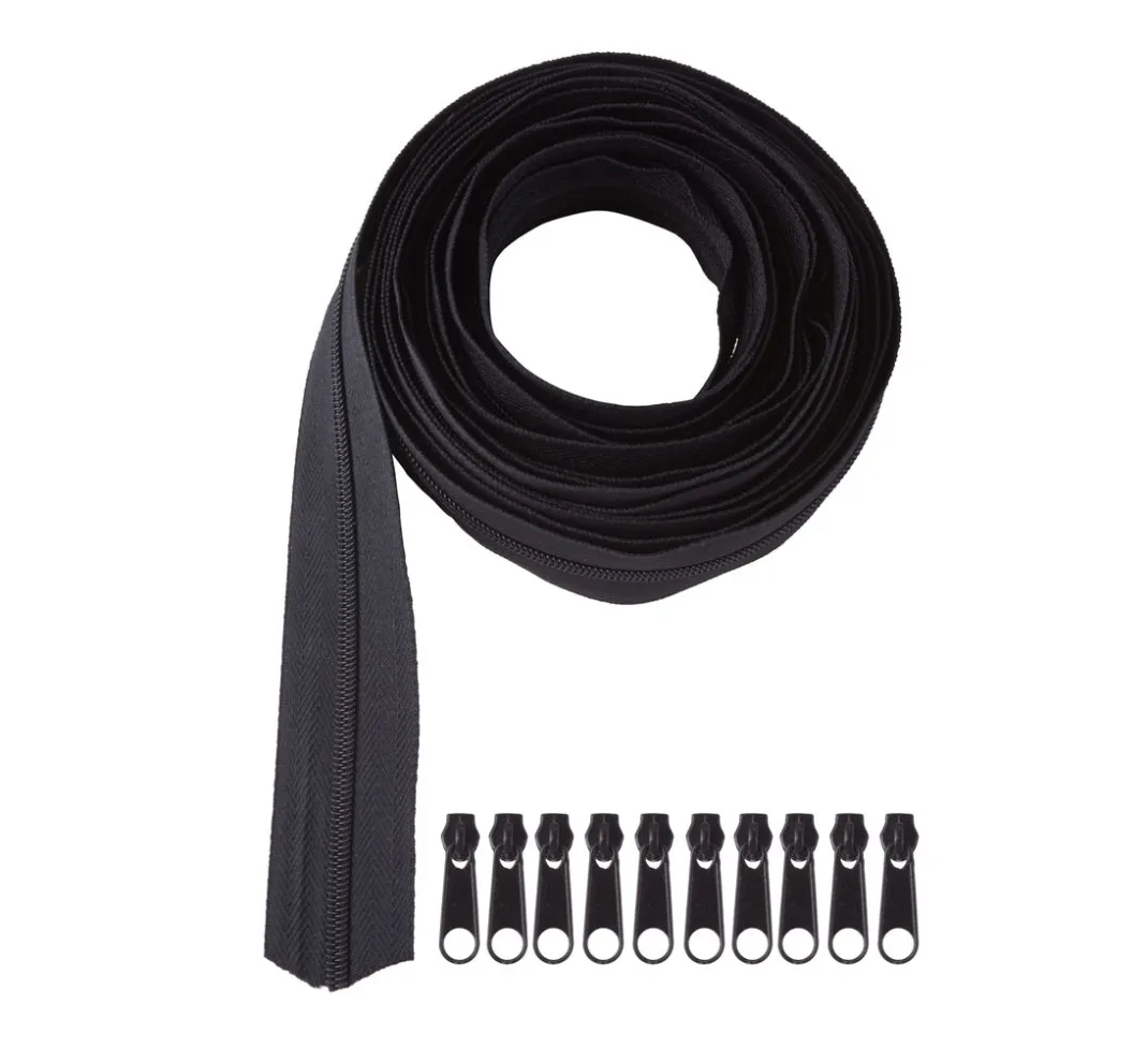 VBS XXL Reißverschlüsse>VBS Endlosreißverschluss-Set, inkl. 10 Zippern, 5 m