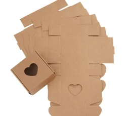 VBS Schachteln & Boxen|Holz, Mdf & Pappmaché>Faltschachtel "Quadratisch mit Herz", 5 Stück