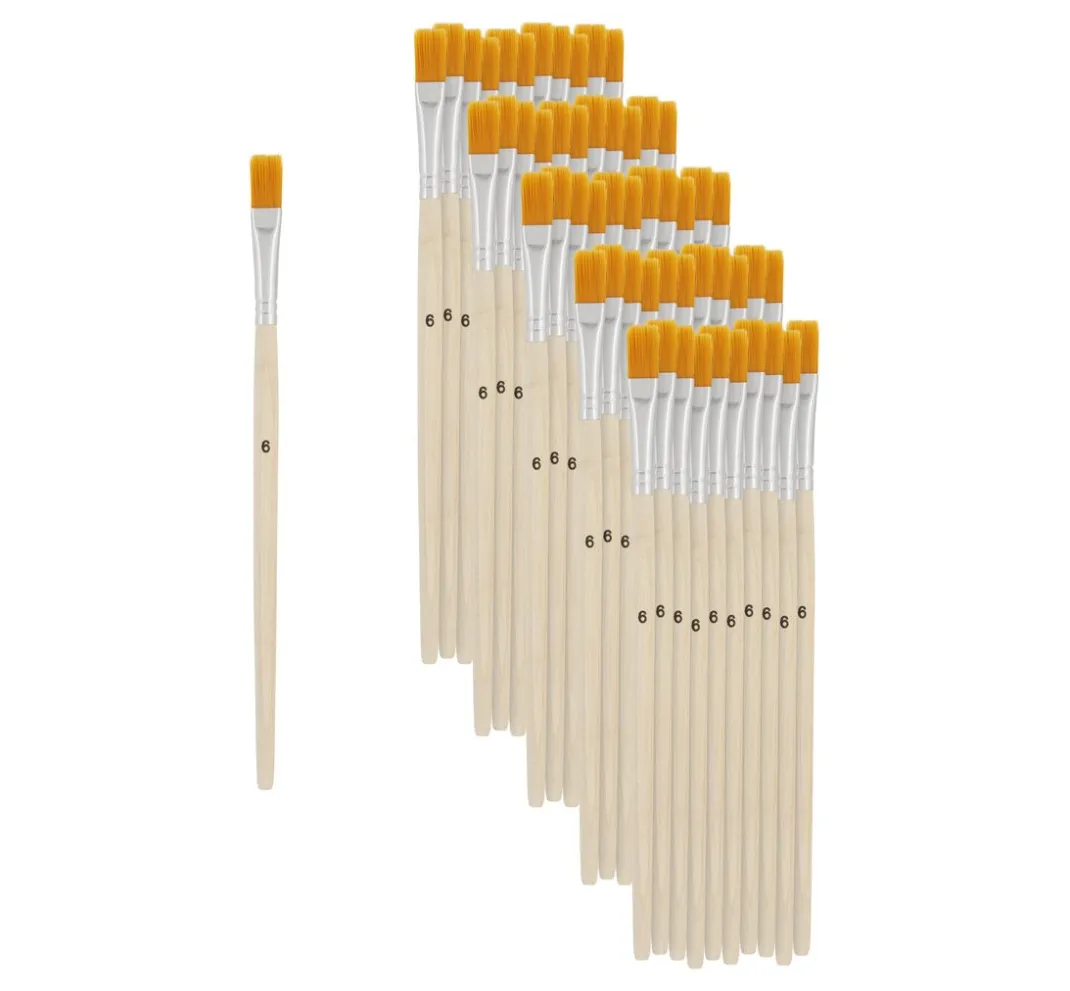 Kinder VBS XXL Pinsel|Pinsel>VBS Flachpinsel Synthetikhaar "Größe 6", 50 Stück
