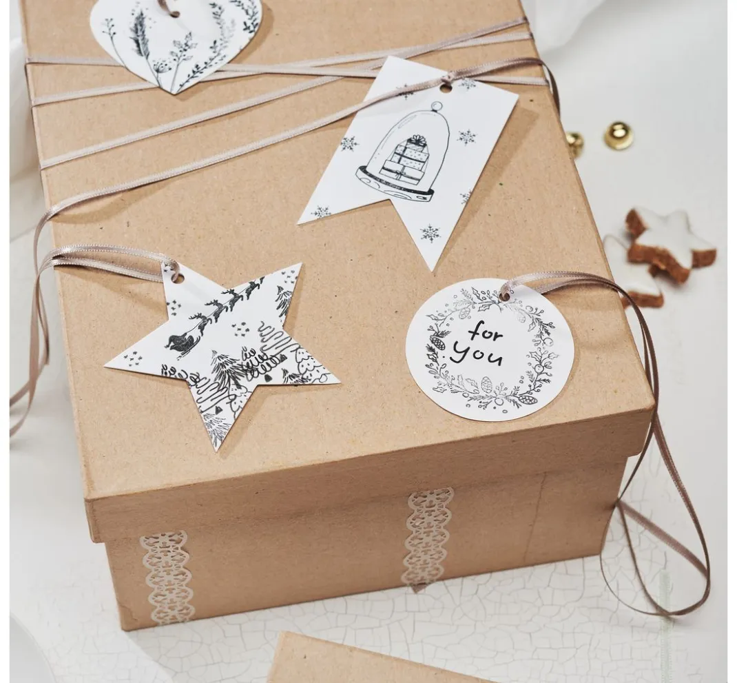 VBS XXL Dekoelemente|Tüten & Anhänger>VBS Geschenk-Anhänger "White Mix"