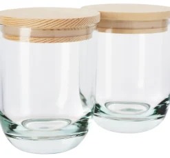 VBS Glas- & Porzellanmalerei|Glasgravur>Glas mit Holzdeckel, 2 Stück