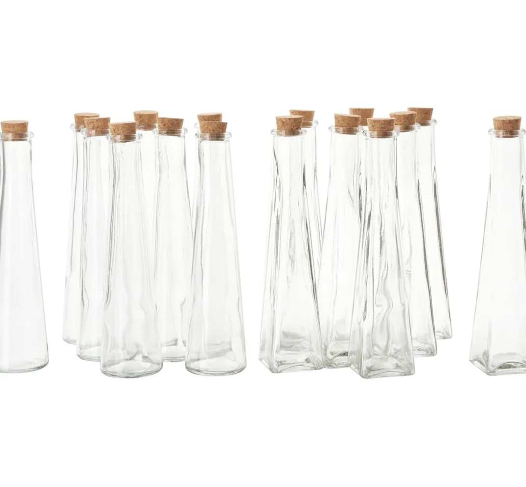 VBS XXL Glasgravur|Glas- & Porzellanmalerei>VBS Glasflaschen "Geolini", mit Korkverschluss, 16 Stück