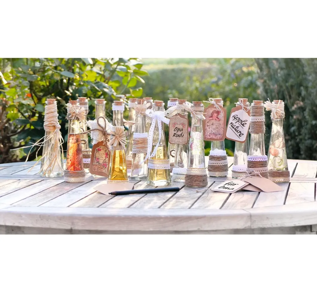VBS XXL Glasgravur|Glas- & Porzellanmalerei>VBS Glasflaschen "Geolini", mit Korkverschluss, 16 Stück