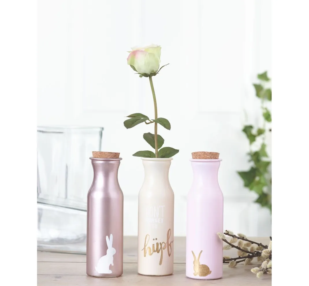 VBS Glasgravur|Glas- & Porzellanmalerei>Glasflaschen "Milk", 3er-Set