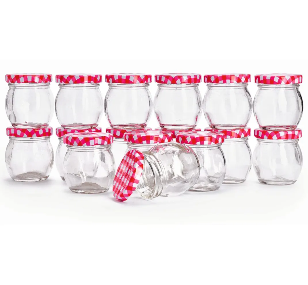 VBS XXL Glasgravur|Glas- & Porzellanmalerei>VBS Gläser mit Schraubdeckel "Bauchig", 16 Stück