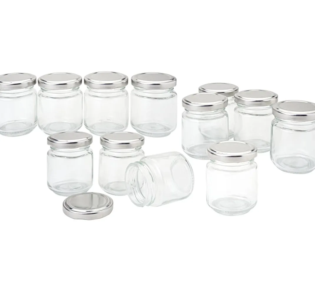 VBS XXL Glas- & Porzellanmalerei|Glasgravur>VBS Gläser mit Schraubdeckel "Rund", 100 ml, 12 Stück