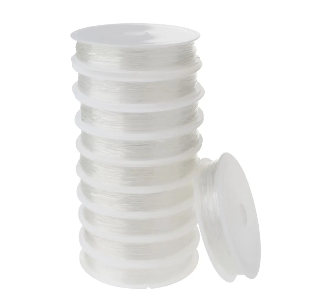VBS XXL Bänder & Kordel>VBS Gummikordeln "Magic Stretch", Transparent, 0,8 mm, 10 Rollen à 4 m