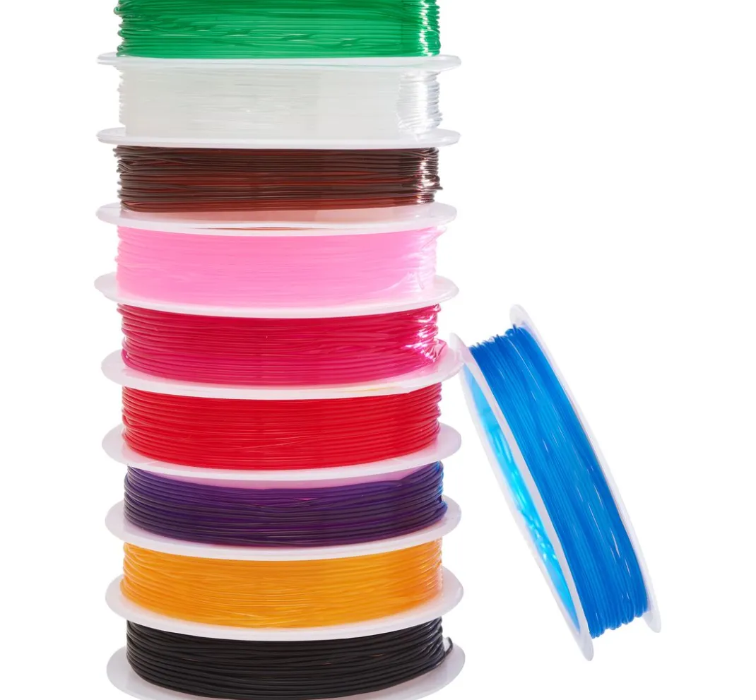 VBS XXL Bänder & Kordel>VBS Gummikordeln "Magic Stretch", Bunter Mix, 0,8 mm, 10 Rollen à 5 m