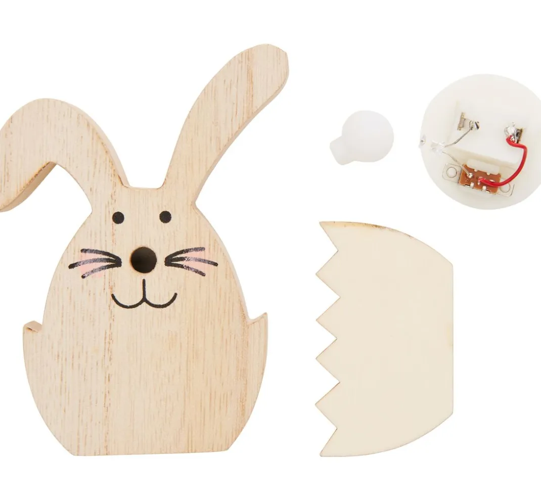 VBS Dekofiguren & -Objekte|Holz, Mdf & Pappmaché>Hase mit LED-Nase