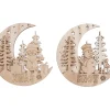 VBS Anhänger|Holz, Mdf & Pappmaché>Holz-Anhänger "Halbmond mit Santa und Snowy", 2er Set