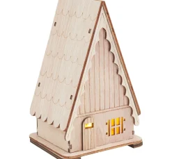 VBS Holz, Mdf & Pappmaché>Holzbausatz "Dachhaus", inkl. LED