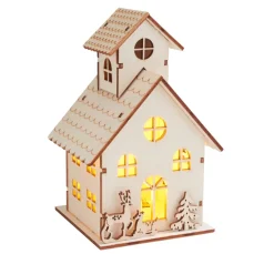 VBS Holz, Mdf & Pappmaché>Holzbausatz "Haus mit Turm", inkl. LED