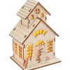 VBS Holz, Mdf & Pappmaché>Holzbausatz "Haus mit Turm und Schneemann", inkl. LED