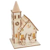 VBS Holz, Mdf & Pappmaché>Holzbausatz "Kirche mit runder Turmspitze", inkl. LED