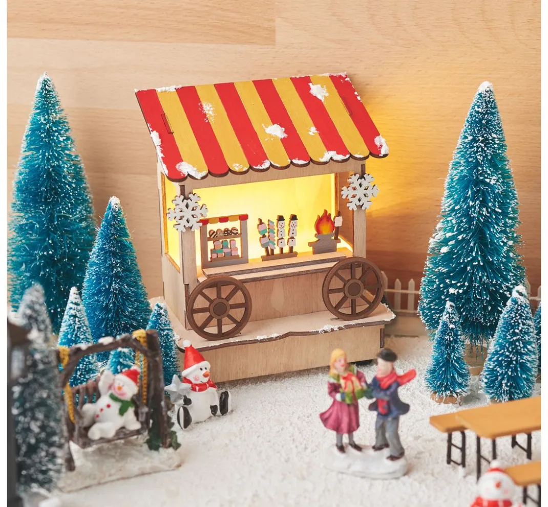 VBS Holz, Mdf & Pappmaché>Holzbausatz "Markt-Verkaufsstand", inkl. LED