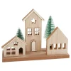 VBS Holz, Mdf & Pappmaché>Holzbausatz "Weihnachtshäuser mit Tannen"