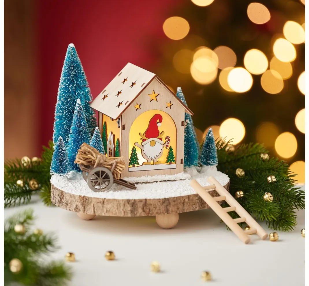 VBS Holz, Mdf & Pappmaché>Holzbausatz "Wichtelhaus", inkl LED