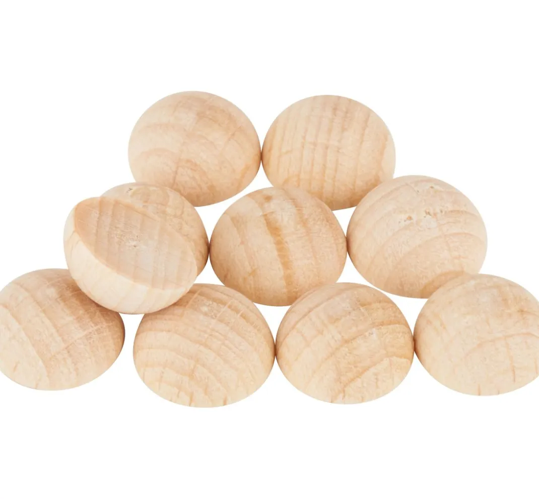 Kinder VBS Holz|Holz, Mdf & Pappmaché>Holz-Halbkugeln ohne Bohrung, 10 Stück