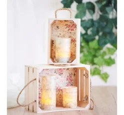 VBS Serviettentechnik|Decoupage>Holzkisten mit Latten, 2er-Set