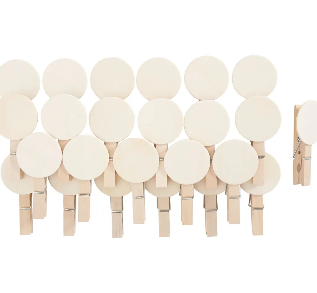 VBS Holz, Mdf & Pappmaché>Holzklammer "Button rund"