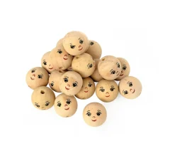 Kinder VBS XXL Marionetten & Figuren|Bastelzubehör>VBS Holzköpfe "Natur", Ø 22 mm, 25 Stück
