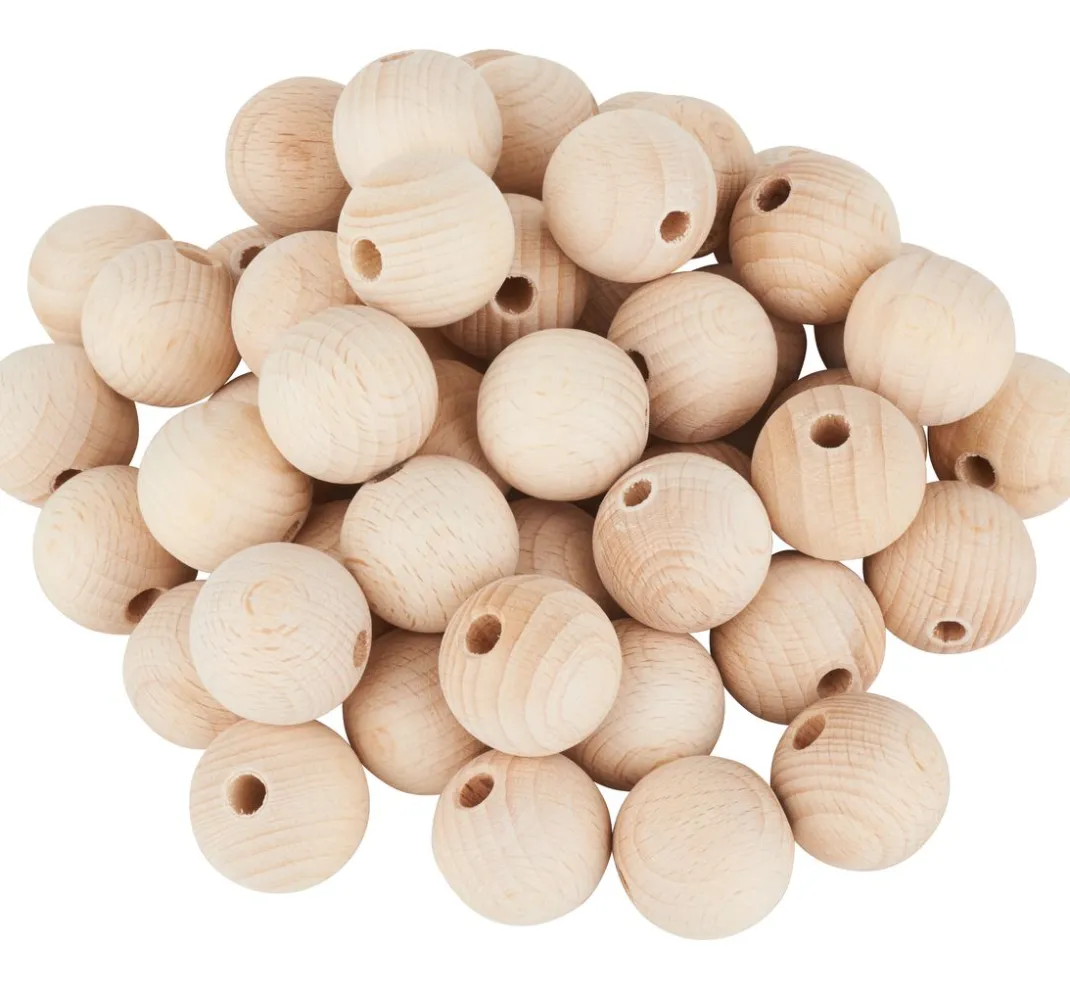 Kinder VBS Holz|Holz, Mdf & Pappmaché>Holzkugeln durchgebohrt "Ø 25 mm"