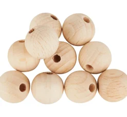 Kinder VBS Holz|Holz, Mdf & Pappmaché>Holzkugeln durchgebohrt "Ø 15 mm"