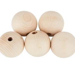 Kinder VBS Holz|Holz, Mdf & Pappmaché>Holzkugeln durchgebohrt "Ø 40 mm"
