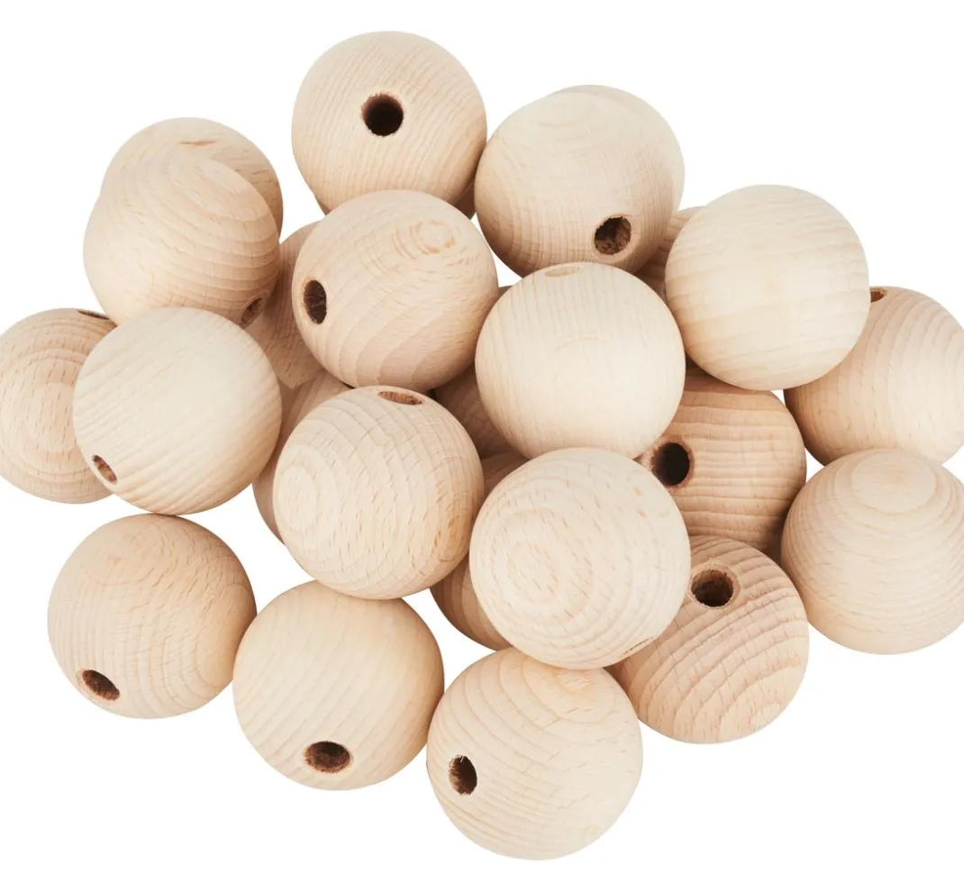 Kinder VBS Holz|Holz, Mdf & Pappmaché>Holzkugeln durchgebohrt "Ø 40 mm"