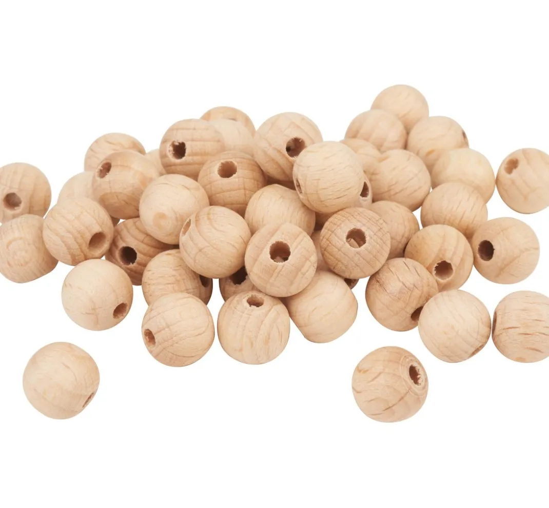 Kinder VBS Holz|Holzperlen>Holzkugeln durchgebohrt "Ø 10 mm"